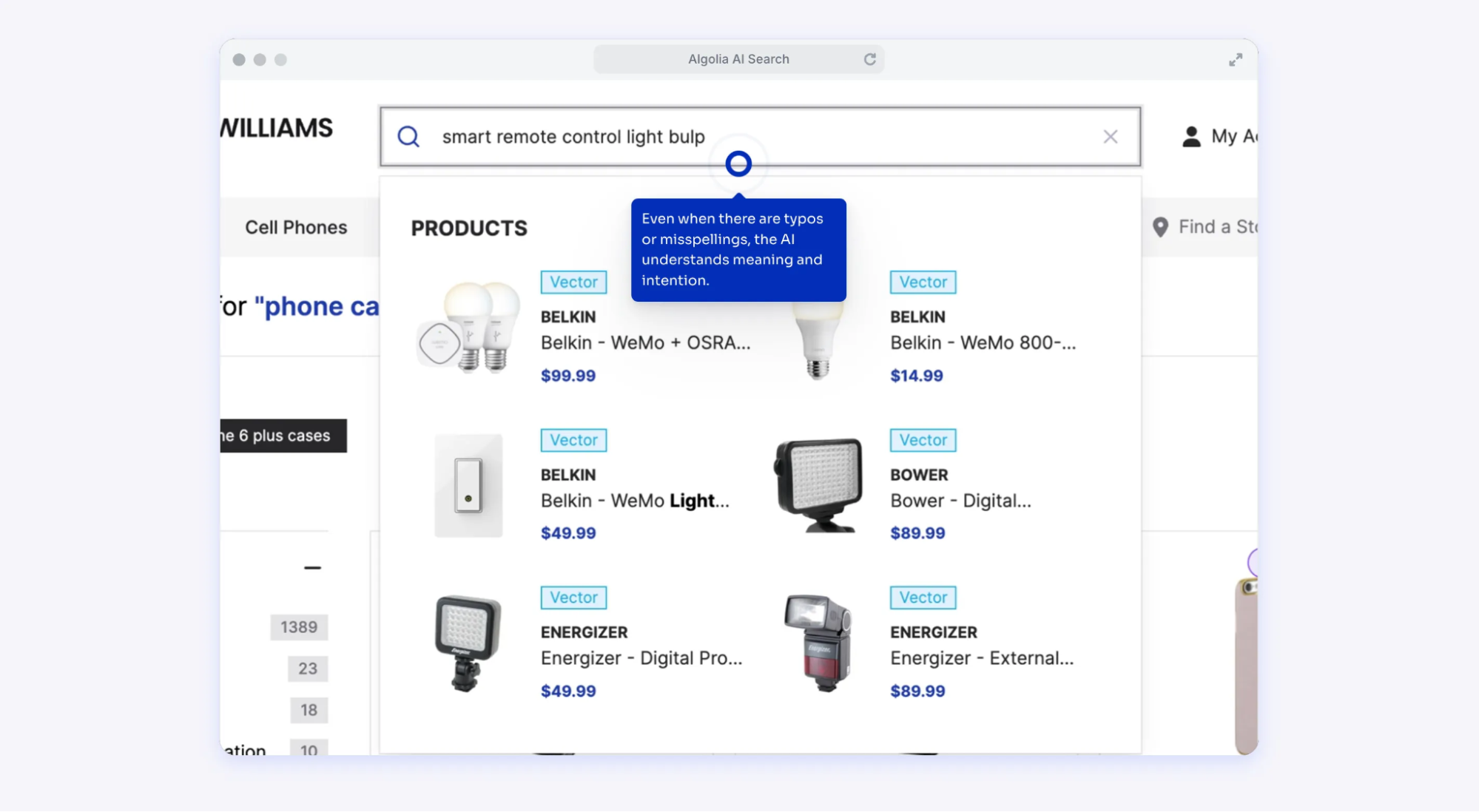 AI optimize searching site bar for shoppers to find relevant products